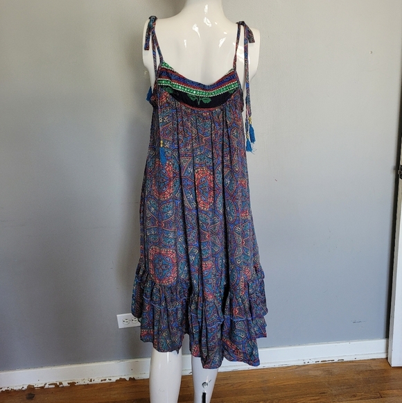 Karma Highway Paisley Print Embroidered Dress, VGUC, One Size - Picture 4 of 9